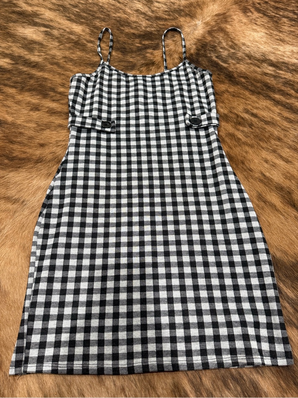 Rue21 Black & White Gingham Cami Mini Dress